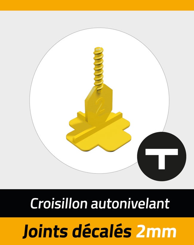 Kit Autonivelant Croisillons Et Cadrans Pavilift En T 2 Mm